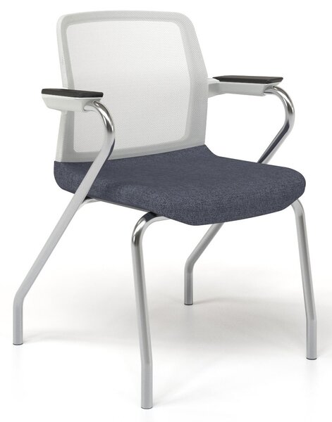 NARBUTAS - Židle WIND SWA104 s bílým rámem a chromovanou podnoží