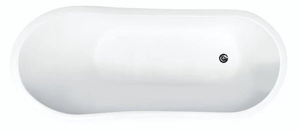 Besco Volně stojící vana z litého mramoru Gloria 150x67 (160x67,5) Barva: Bílá, Rozměry (cm): 160x67,5, Typ a barva výpustě: Click-Clack standard, chrom