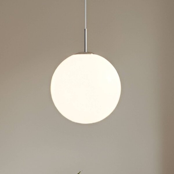 Lindby Závěsné svítidlo Marike, Ø 30 cm, bílé, sklo, globus, E27, stmívatelný, Bílá / opál, Obývací pokoj / jídelna, Sklo, Moderní, Koule