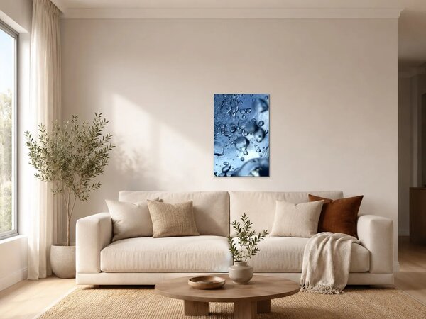 Ledové bubliny v modrém světle – Jednodílný obraz, 40 × 60 cm