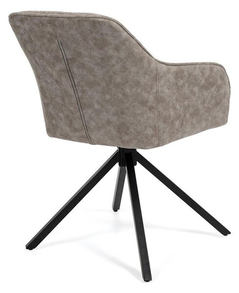 Jídelní set 4x židle + stůl 200 cm AVENBERG NATURAL SWIVEL GREY