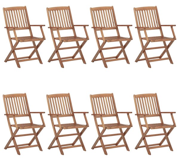 Skládací zahradní židle s poduškami 8 ks masivní akácie