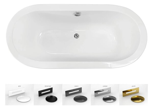 Besco Vana ze sanitárního kompozitu pro vestavbu Victoria V CC/SP 185x82, s přepadem Rozměry (cm): 185x82, Typ a barva výpustě: Alcaplast Click-Clack se šterbinovým přepadem, chrom