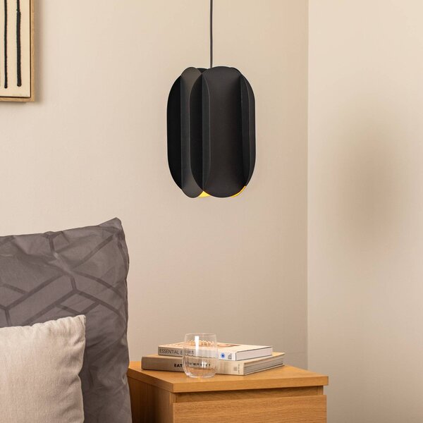 Opviq Závěsné světlo Corner, černé, výška 35 cm, kov, E27, stmívatelný, Černá, Obývací pokoj / jídelna, kov, Moderní