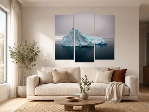 Ledovec v polárním moři – Třídílný obraz B, 120 × 100 cm