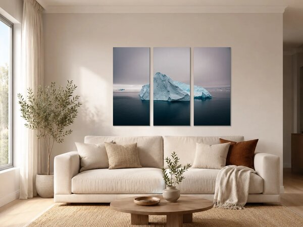 Ledovec v polárním moři – Třídílný obraz A, 90 × 60 cm