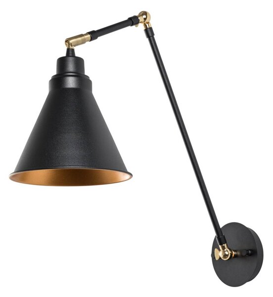 Opviq Nástěnné světlo Berceste 7956, černá/zlatá, výška 56 cm, stmívatelný, Černá, Obývací pokoj / jídelna, kov