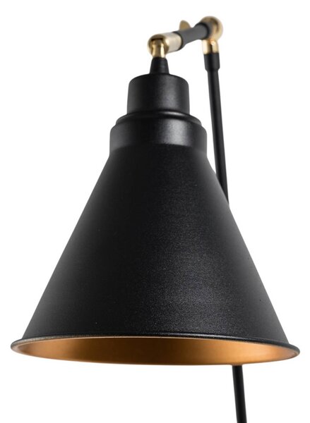 Opviq Nástěnné světlo Berceste 7956, černá/zlatá, výška 56 cm, stmívatelný, Černá, Obývací pokoj / jídelna, kov