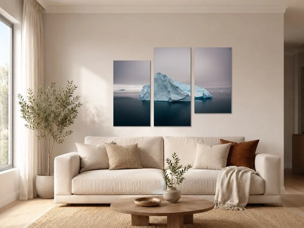 Ledovec v polárním moři – Třídílný obraz C, 90 × 60 cm