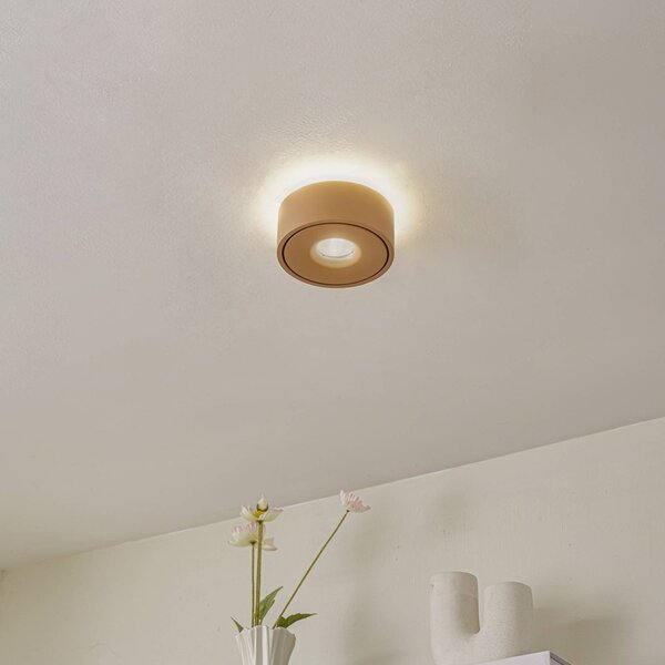 Arcchio LED stropní svítidlo Rotari, hnědá, nahoru a dolů, stmívatelný, Hnědá / rez, Chodba, Hliník, Moderní