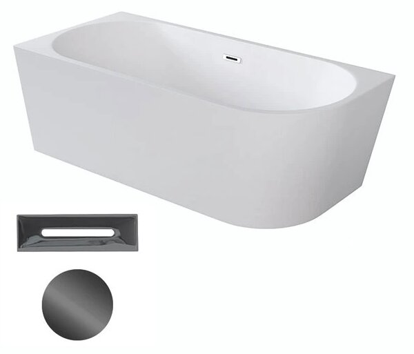 Besco Akrylátová volně stojící rohová vana Zoya 150x75 (170x80) bílá Rozměry (cm): 170x80, Typ a barva výpustě: Click-Clack s přepadem, chrom, Orientace: Pravá