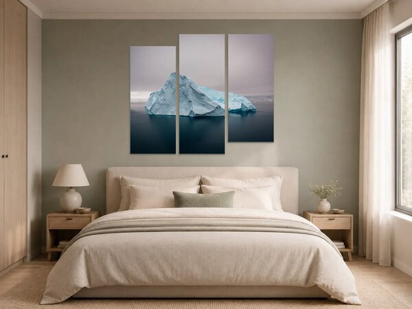 Ledovec v polárním moři – Třídílný obraz C, 120 × 100 cm