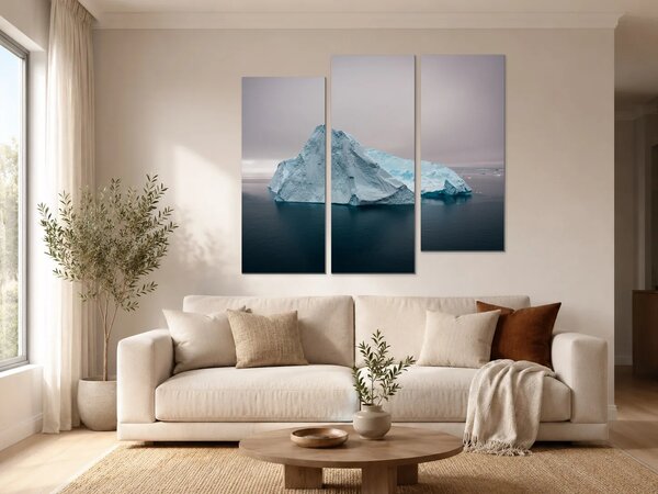 Ledovec v polárním moři – Třídílný obraz C, 120 × 100 cm