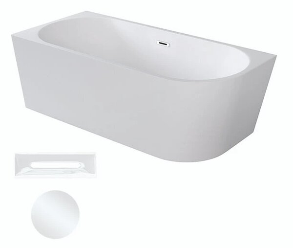 Besco Akrylátová volně stojící rohová vana Zoya 150x75 (170x80) bílá Rozměry (cm): 170x80, Typ a barva výpustě: Click-Clack s přepadem, chrom, Orientace: Pravá