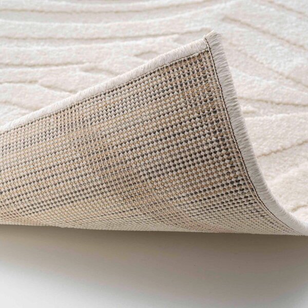 Obdélníkový koberec s rostlinným vzorem přírodní 60x110 cm