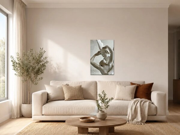 Mramorové sousoší s andělskými křídly – Jednodílný obraz, 30 × 40 cm