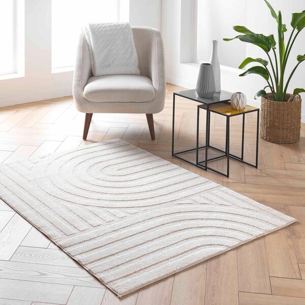 Obdélníkový koberec se vzorem oblouku přírodní 60x110 cm