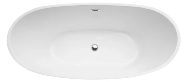 Besco Akrylátová volně stojící vana Ayla BW Matt 170x80 Barva: Bílá/černá, Rozměry (cm): 170x80, Typ a barva výpustě: Click-Clack s přepadem, grafit