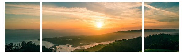Obraz východu slunce nad mořem (170x50 cm)