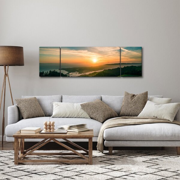 Obraz východu slunce nad mořem (170x50 cm)