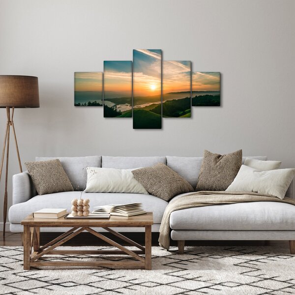 Obraz východu slunce nad mořem (125x70 cm)