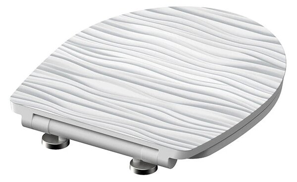 Eisl Sanitär WC prkénko Duroplast Soft Close White Wave High Gloss 82584