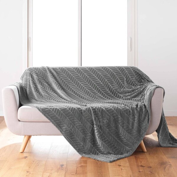 Hebký fleecový pléd s optickým efektem antracitová