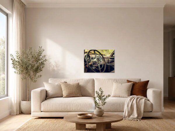 Volant opuštěného veteránu – Jednodílný obraz, 40 × 30 cm