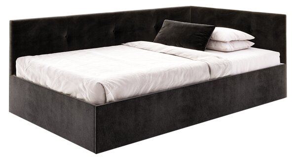 Postel EDDY 2 pro děti a mládež černá TRINITY 120x200 kovový zdvižný rošt