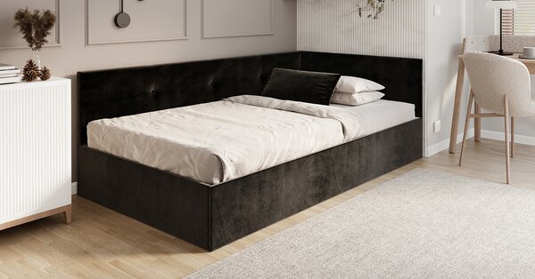 Postel EDDY 2 pro děti a mládež černá TRINITY 120x200 kovový zdvižný rošt