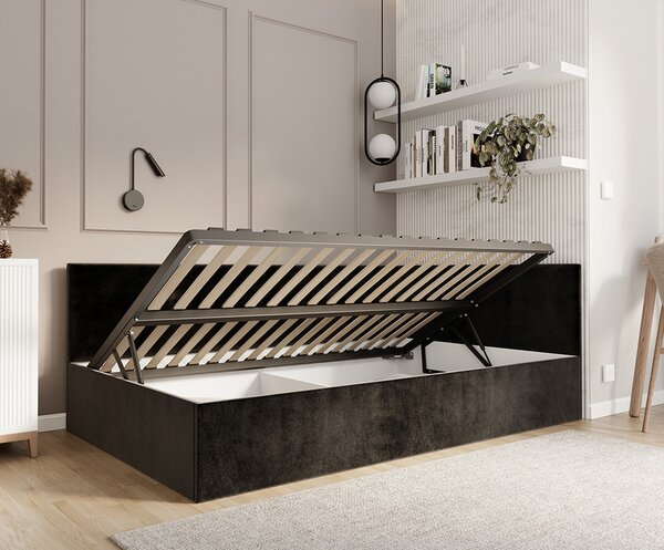 Postel EDDY 2 pro děti a mládež černá TRINITY 120x200 kovový zdvižný rošt
