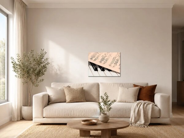 Notový zápis na klavíru – Jednodílný obraz, 40 × 30 cm