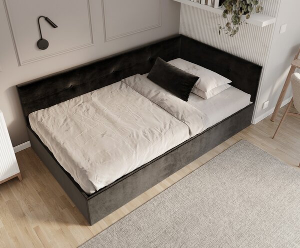 Postel EDDY 2 pro děti a mládež černá TRINITY 120x200 kovový zdvižný rošt