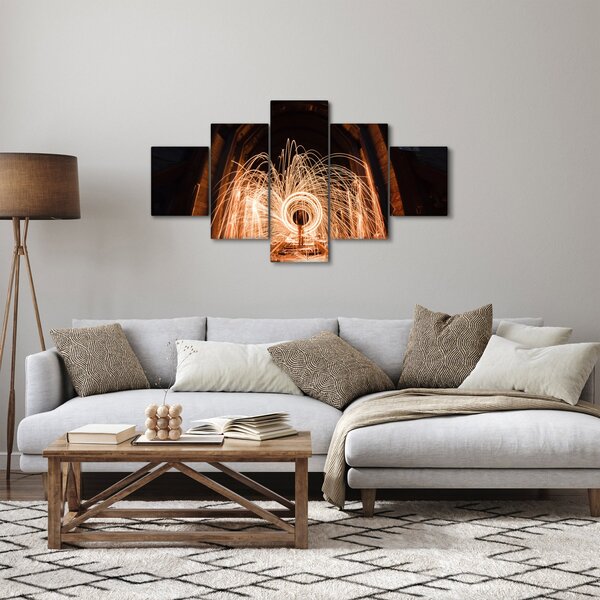 Obraz - Světelná show na kolejích (125x70 cm)