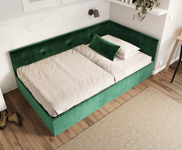 Postel EDDY 2 pro děti a mládež zelená TRINITY 120x200 kovový zdvižný rošt
