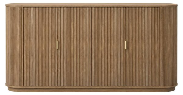 CALICOSY – Komoda se 4 dvířky v dekoru dubu a lameloovým vzorem, šířka 160 cm – ACHILLE