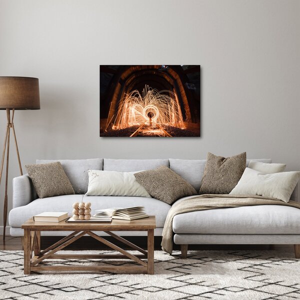 Obraz - Světelná show na kolejích (70x50 cm)