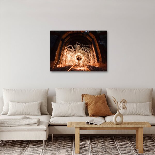 Obraz - Světelná show na kolejích (70x50 cm)