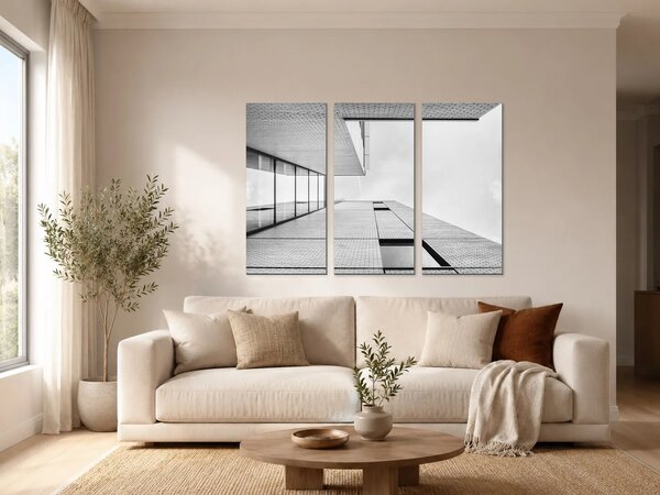 Geometrie moderní architektury – Třídílný obraz A, 90 × 60 cm