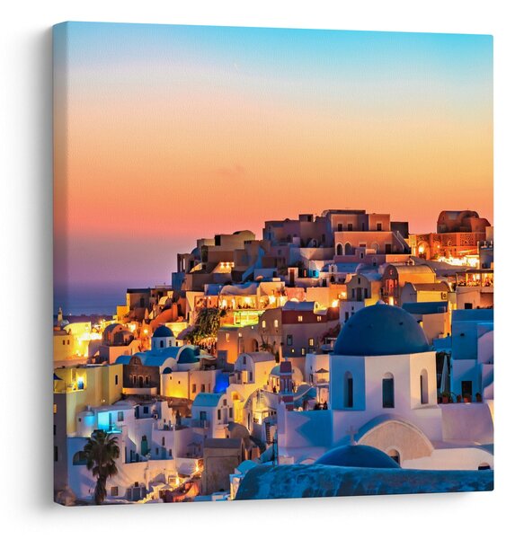 Obraz - Santorini při setmění (30x30 cm)