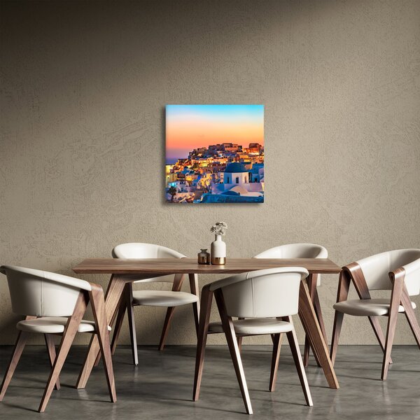 Obraz - Santorini při setmění (30x30 cm)