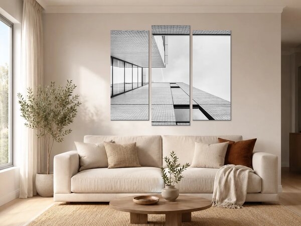 Geometrie moderní architektury – Třídílný obraz B, 120 × 80 cm