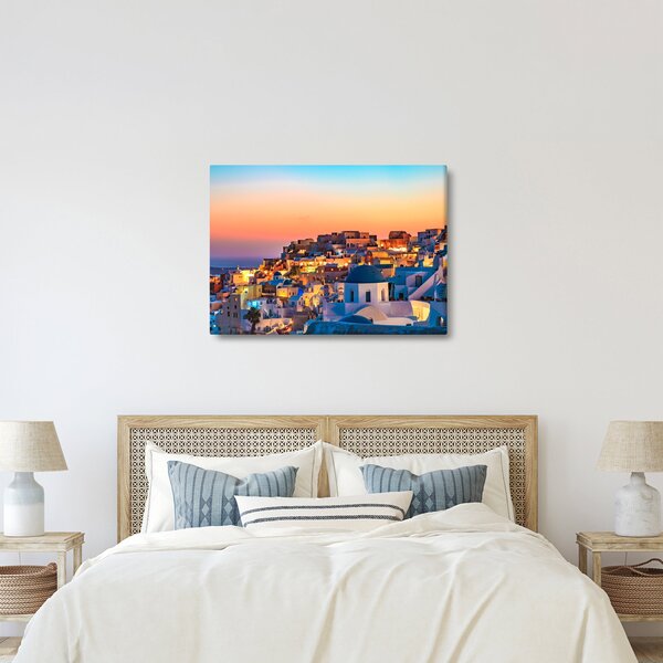 Obraz - Santorini při setmění (70x50 cm)