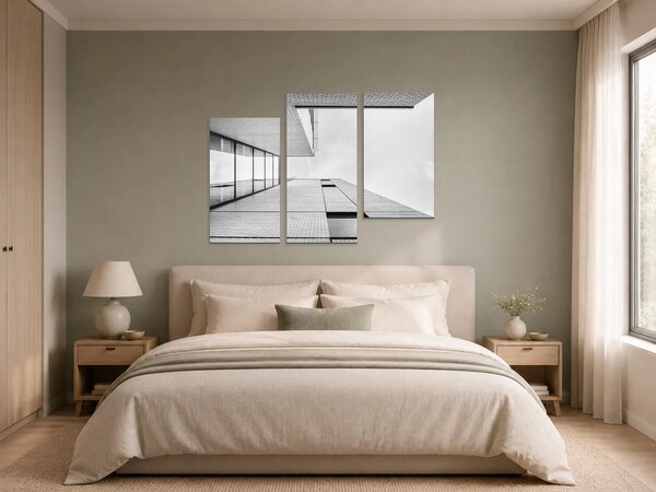 Geometrie moderní architektury – Třídílný obraz C, 90 × 60 cm