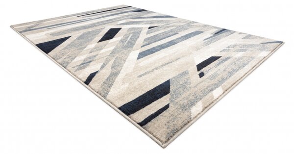 Makro Abra Vlněný kusový koberec NAIN 7706/51955 Geometrický moderní béžový modrý Rozměr: 80x150 cm