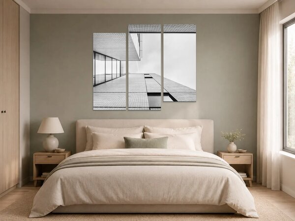 Geometrie moderní architektury – Třídílný obraz C, 120 × 100 cm