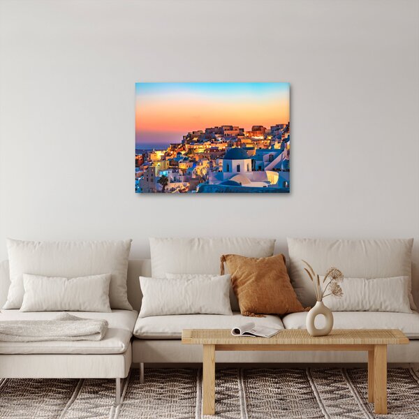 Obraz - Santorini při setmění (70x50 cm)