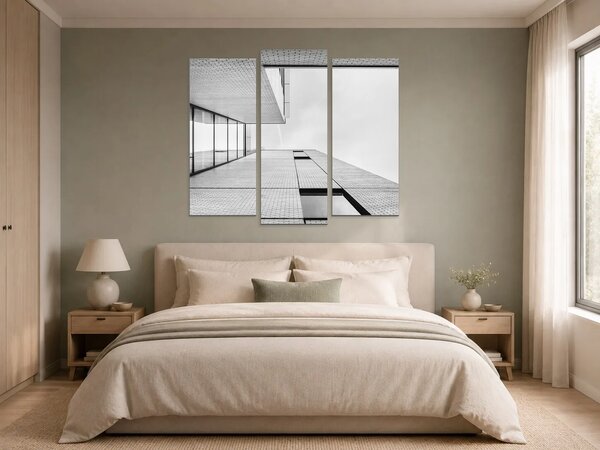 Geometrie moderní architektury – Třídílný obraz B, 120 × 80 cm