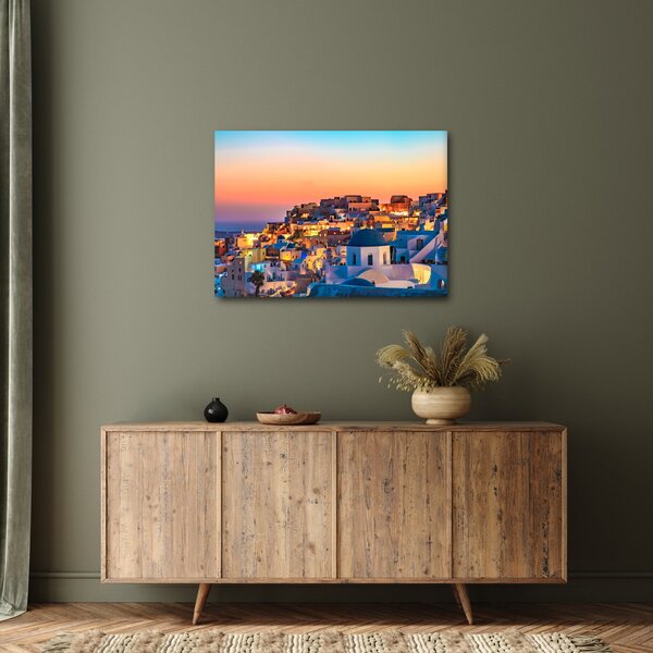 Obraz - Santorini při setmění (70x50 cm)
