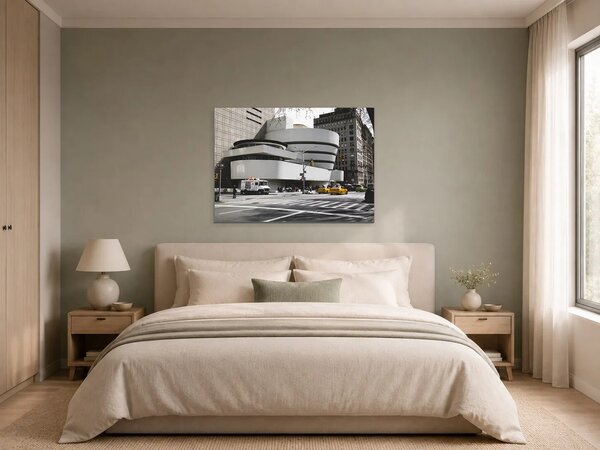 Guggenheimovo muzeum v New Yorku – Jednodílný obraz, 70 × 50 cm